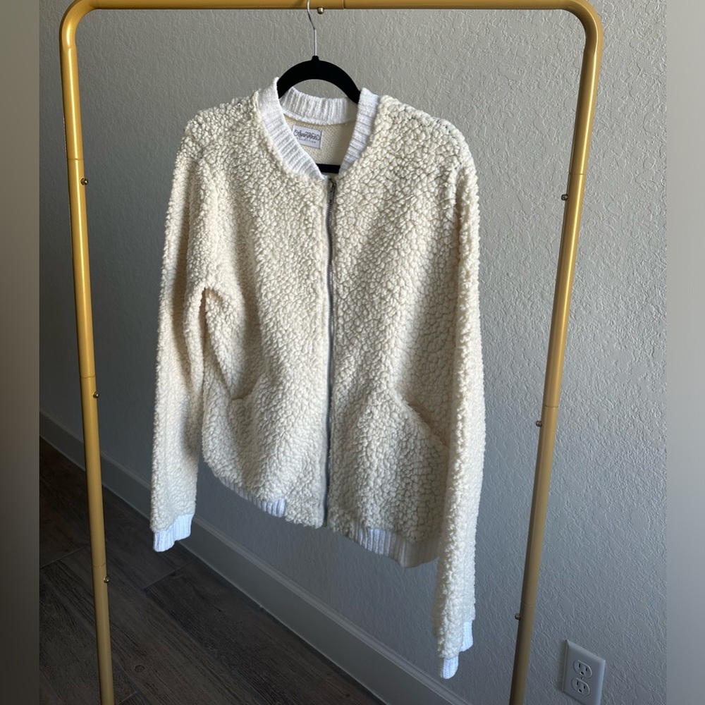 Lauren Moshi Collection Cream Sherpa Jacket